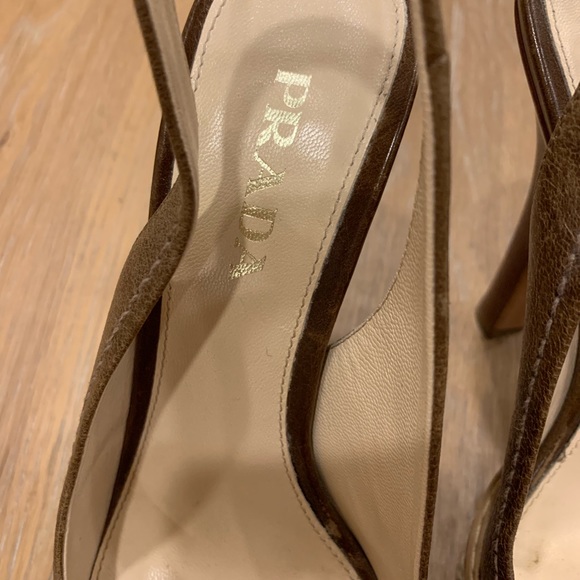 Prada platform brown heels unique two toned design size 36.5 - Picture 2 of 6